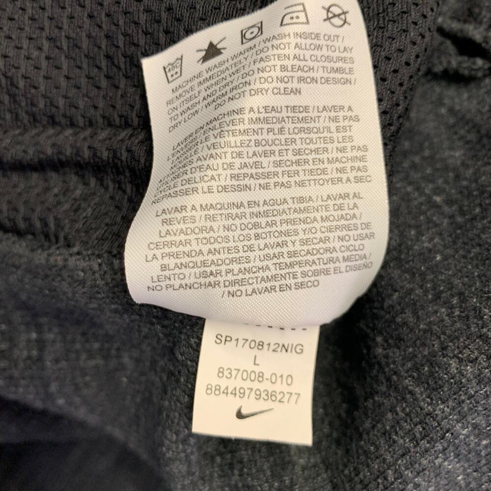 NIKE Size L Grey White Logo Cotton Polyester Zip Up Sweatshirt - Picture 6 of 6